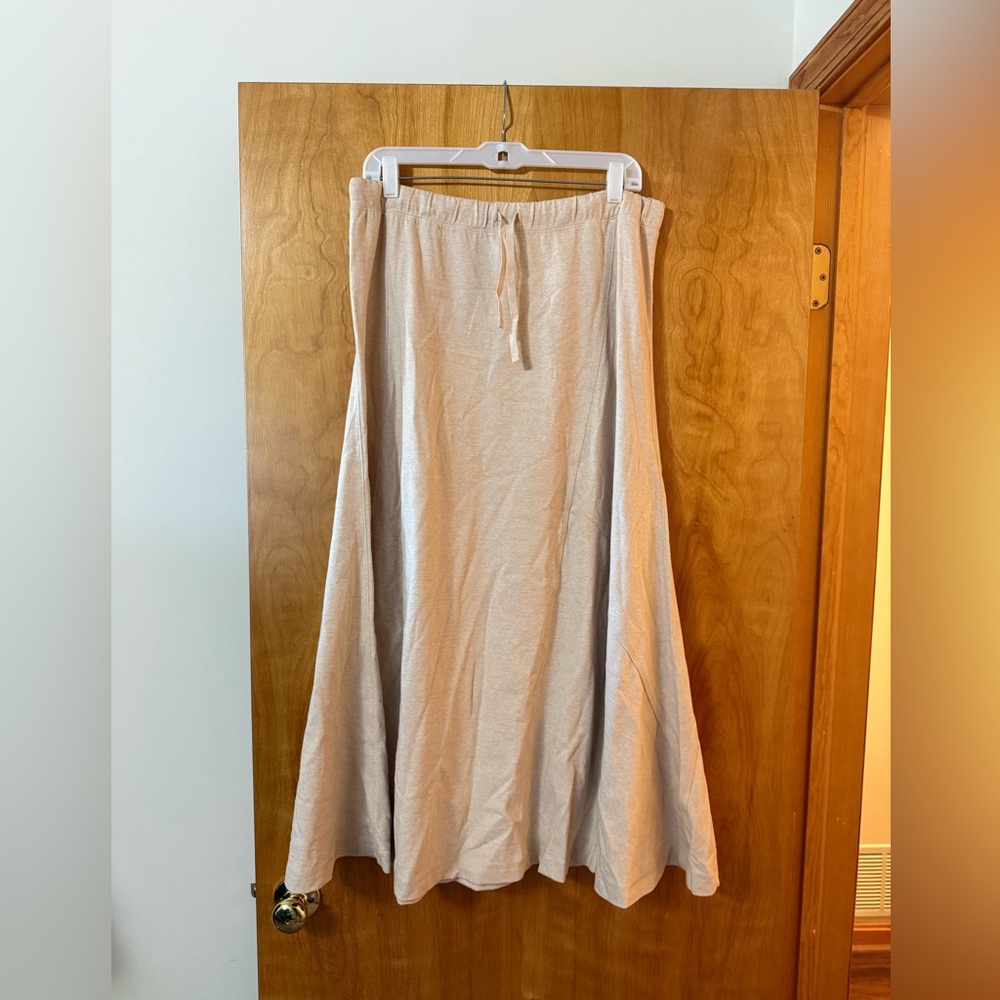 J. Jill Skirt Heather Stone Organic Cotton Pull-On Modest Vintage NWT Medium